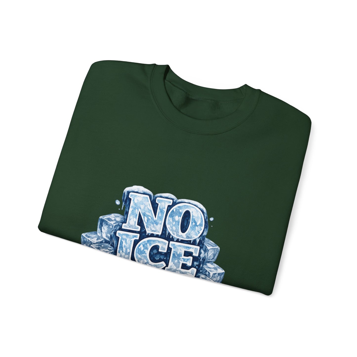 No ICE Crewneck Sweatshirt — Retro Iced Typography Graphic Sweatshirt