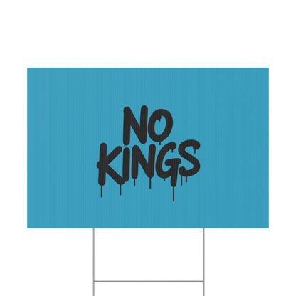 Turquoise Spray Paint No Kings Protest Yard Sign - protest shirt from No Kings Store
