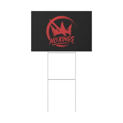 Black “No Kings” Protest Yard Sign