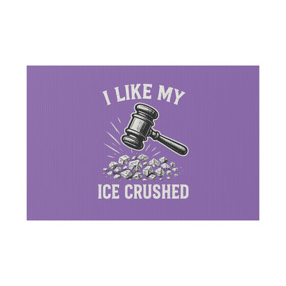 Light Purple Crushed ICE Protest Yard Sign