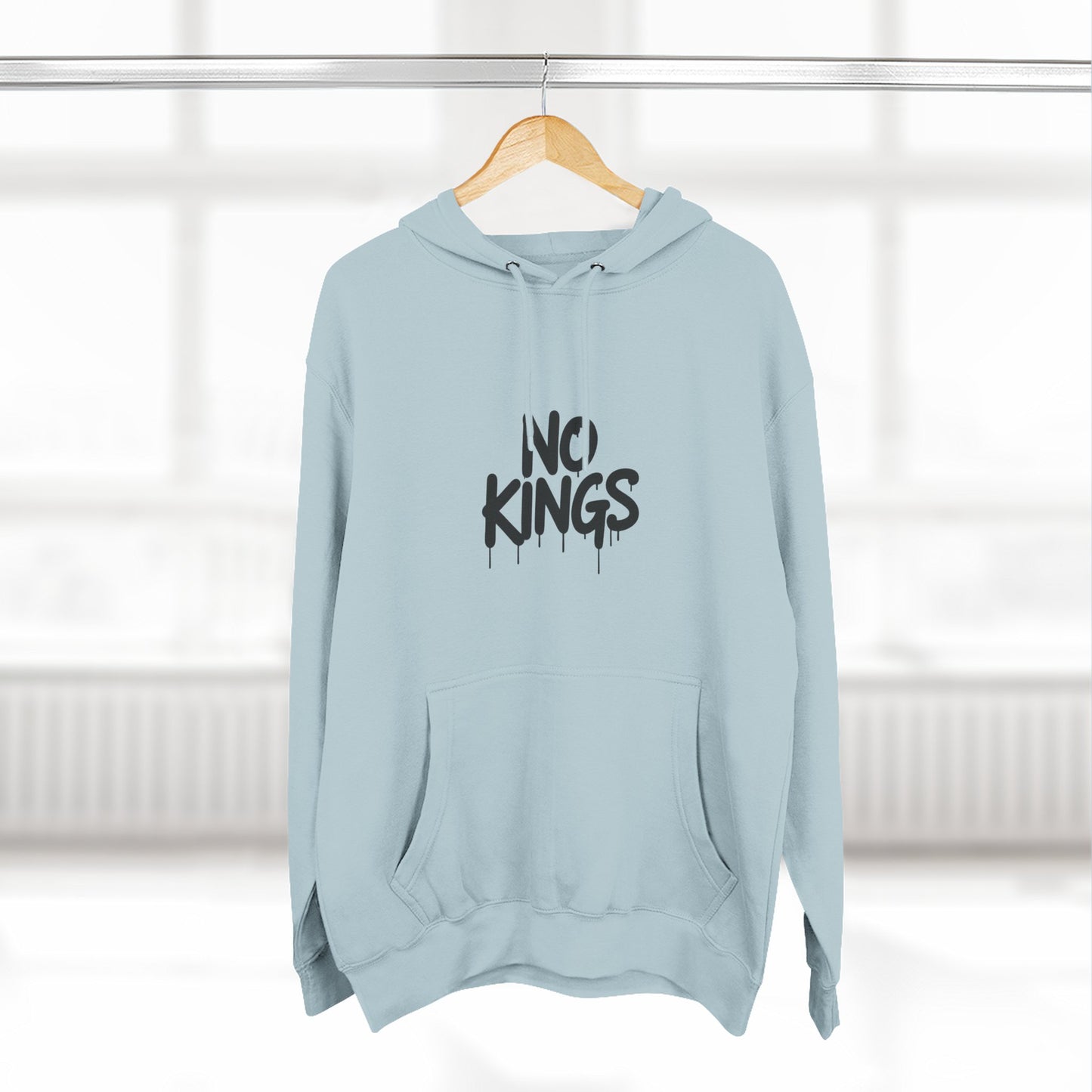 No Kings Spray Paint Protest Fleece Hoodie