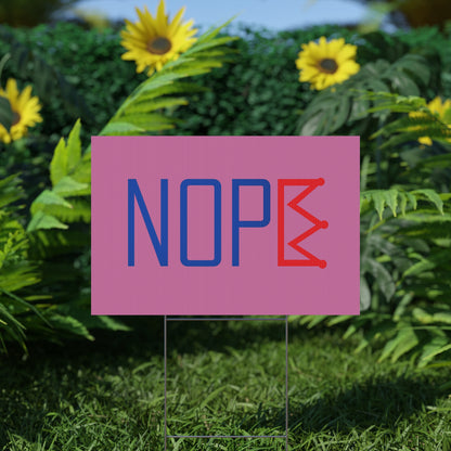 Light Pink NOPE Crown Yard Sign – Defy the Throne - protest shirt from No Kings Store