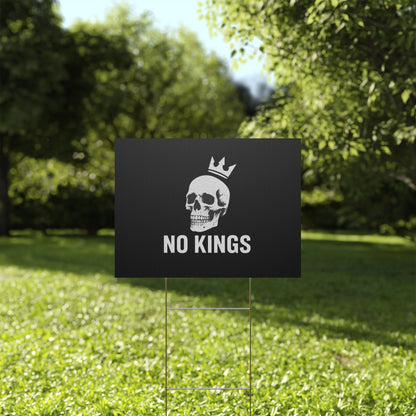 Black Yard Sign - 'No Kings' Design