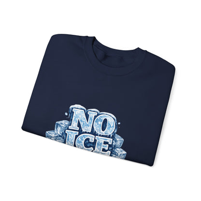No ICE Crewneck Sweatshirt — Retro Iced Typography Graphic Sweatshirt