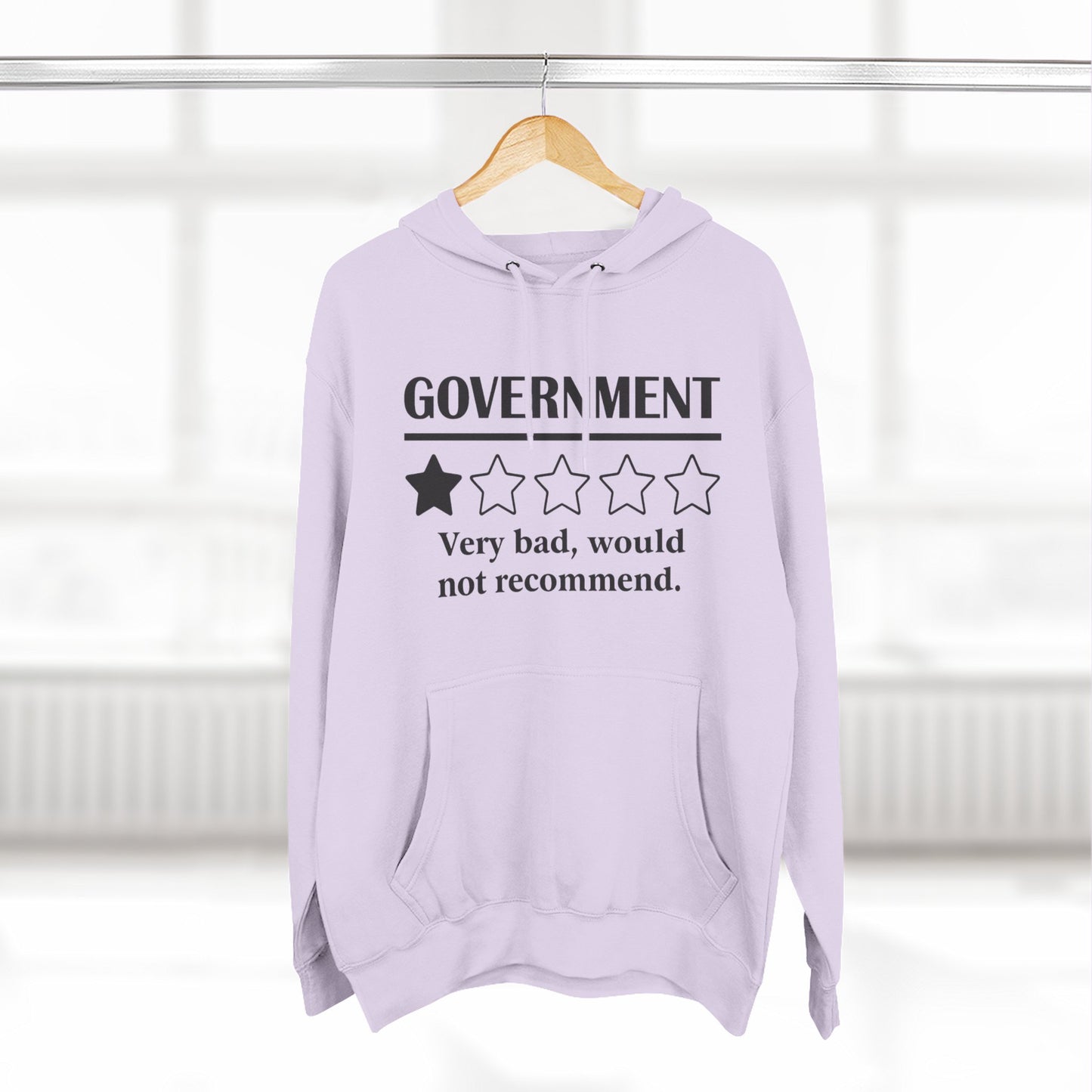 Fleece Hoodie with 1/5 Stars Would Not Recommend Design