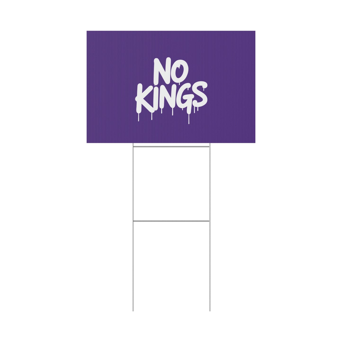 Purple Spray Paint No Kings Protest Yard Sign