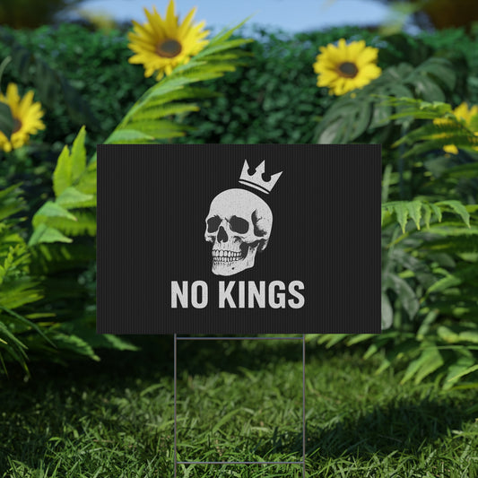 Black Yard Sign - 'No Kings' Design