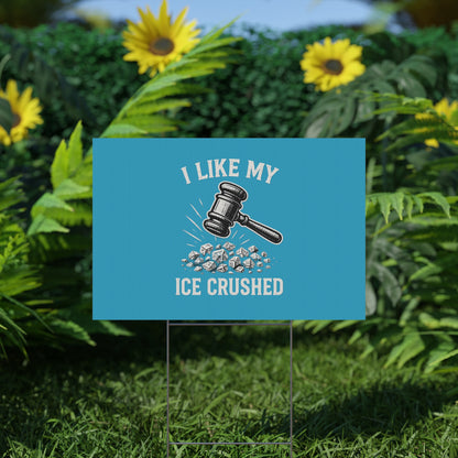 Copy of Turquoise Crushed ICE Protest Yard Sign - protest shirt from No Kings Store