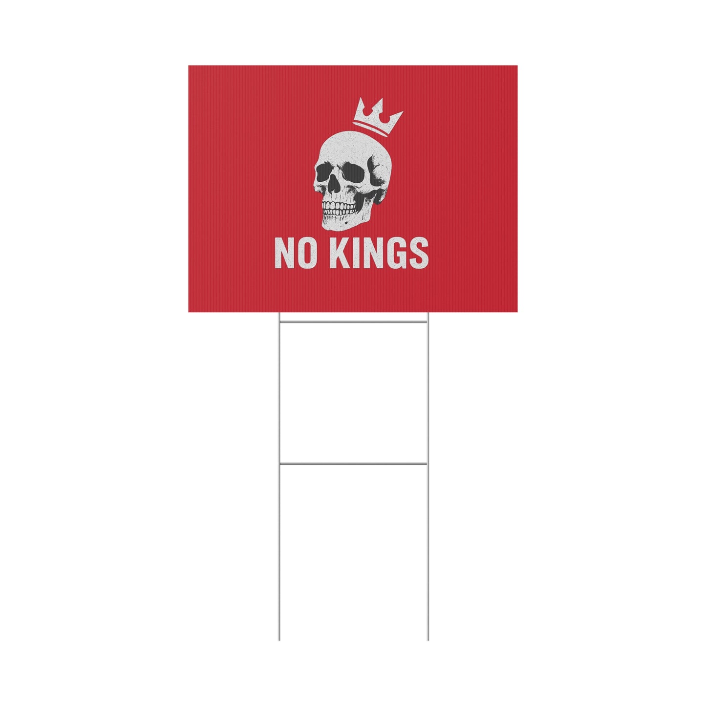 Dark Red Yard Sign - 'No Kings' Design
