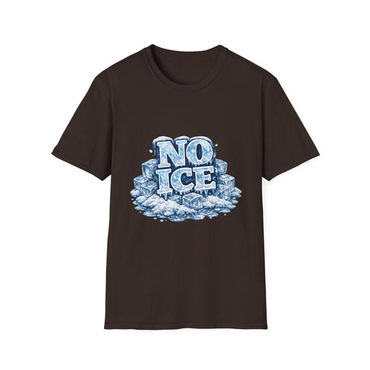 No ICE Graphic T-Shirt — Icy Block Letter Tee – Protest Shirt | No Kings Store