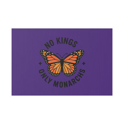 Purple No Kings Only Monarchs Yard Sign