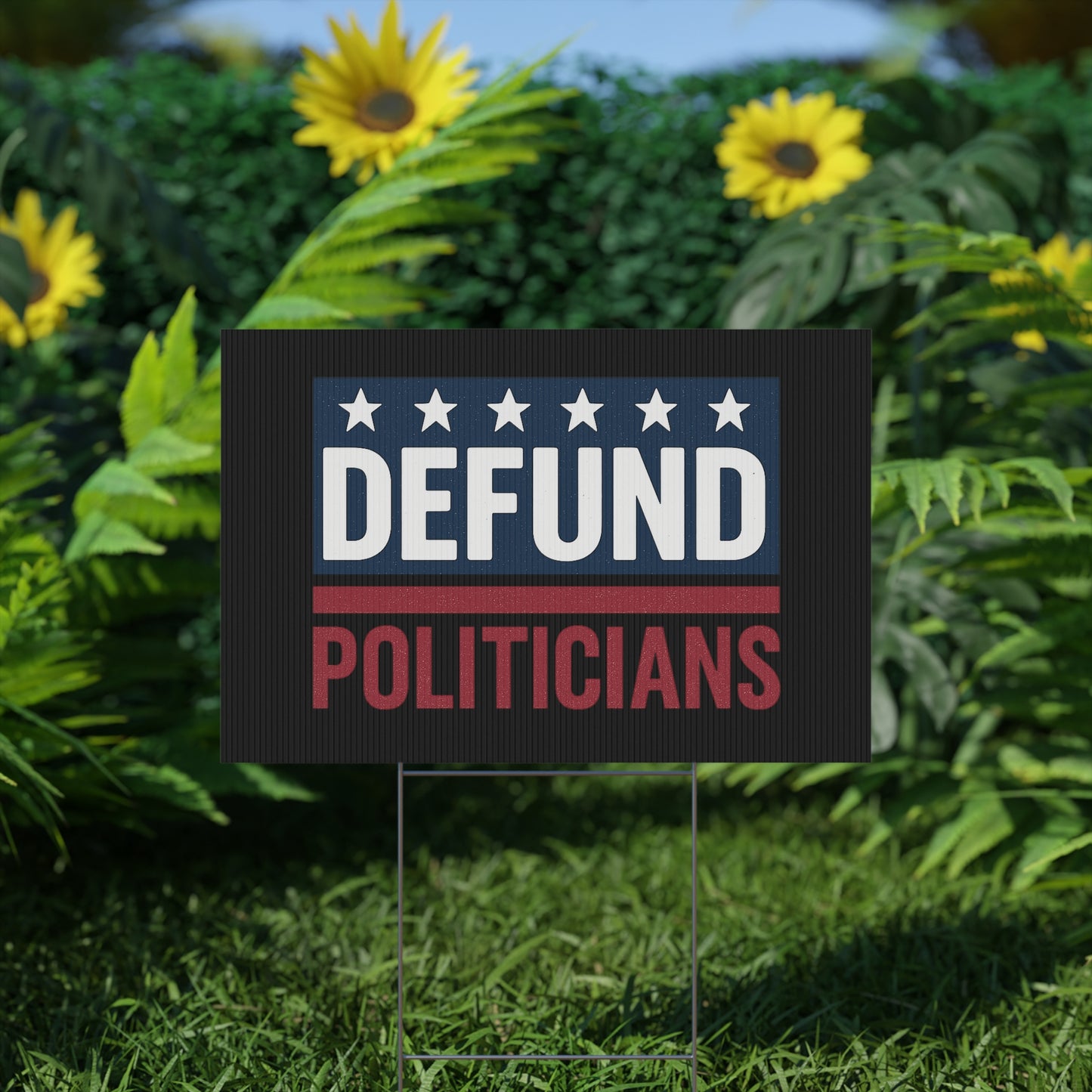 Black Defund Politicians yard sign