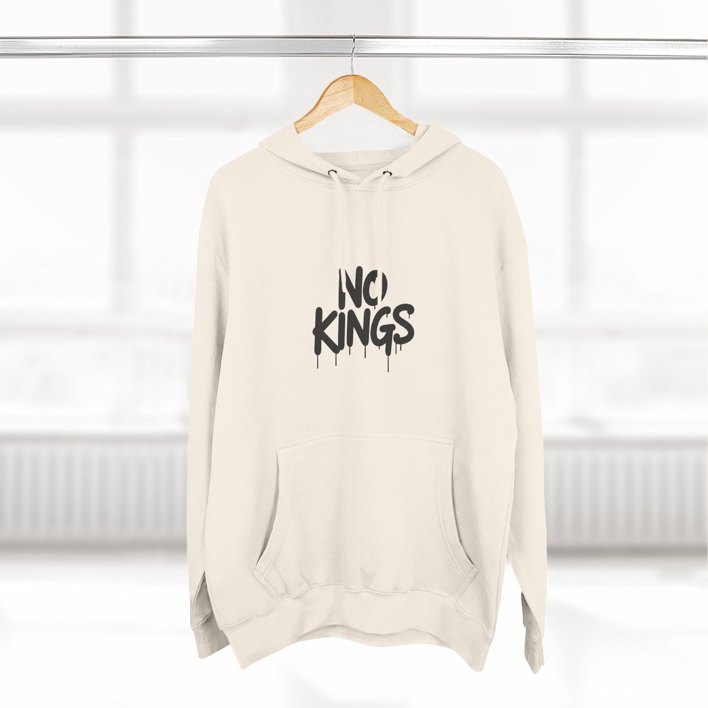 No Kings Spray Paint Protest Fleece Hoodie
