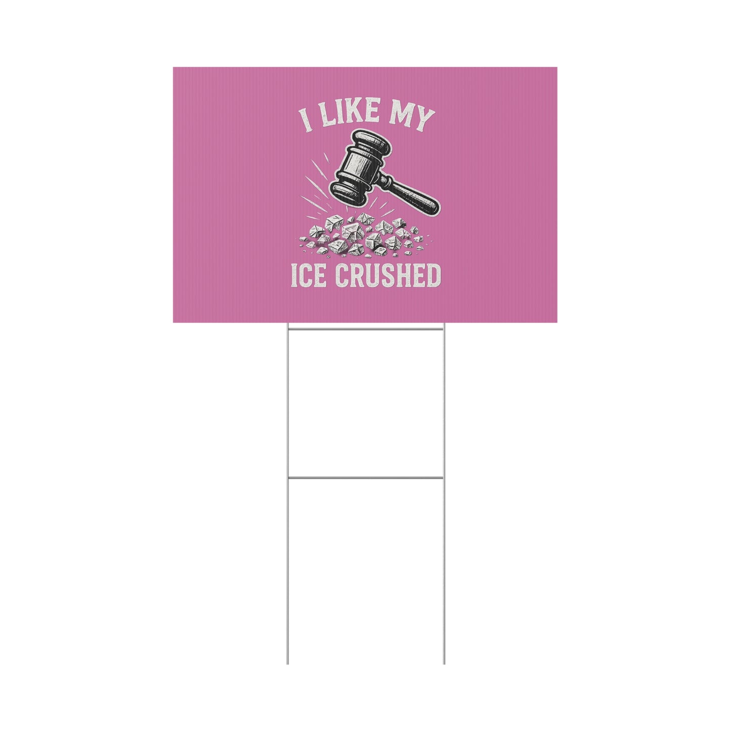 Light Pink Crushed ICE Protest Yard Sign