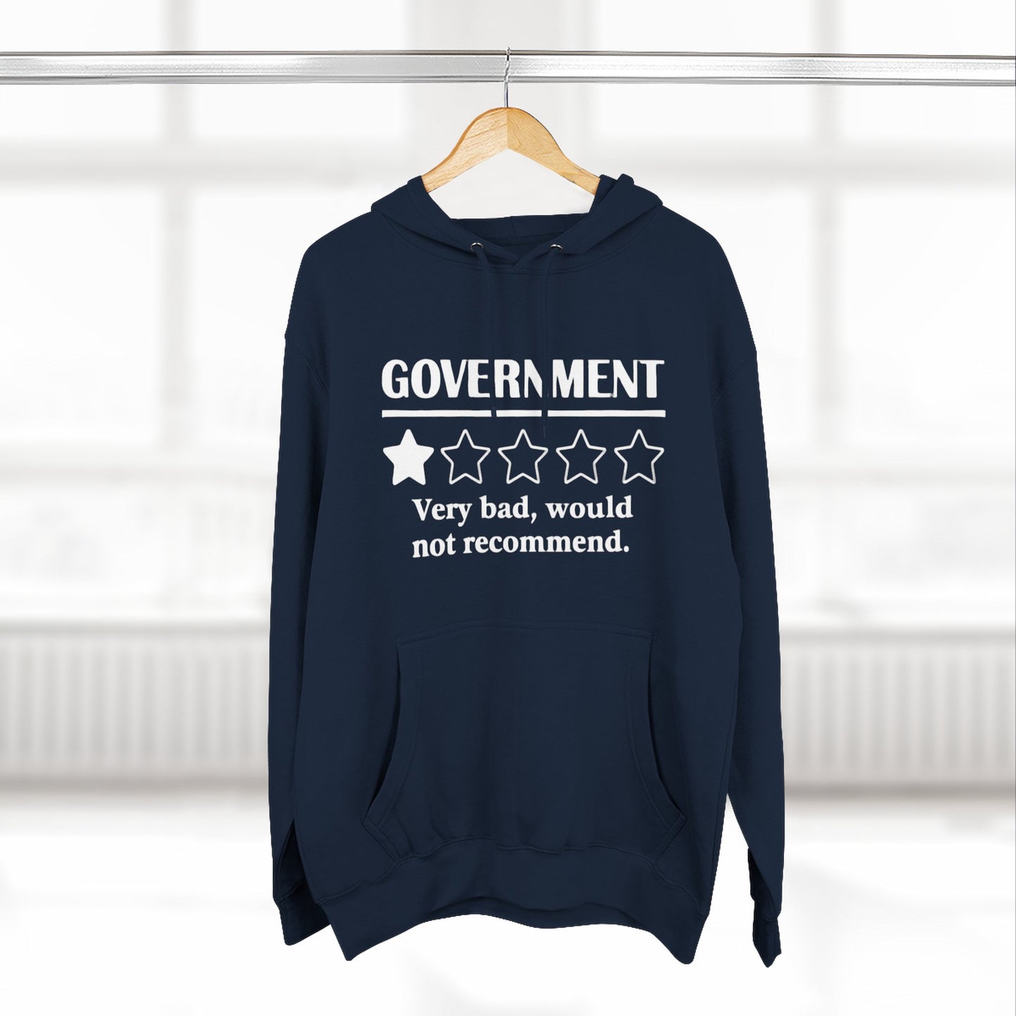 Fleece Hoodie with 1/5 Stars Would Not Recommend Design
