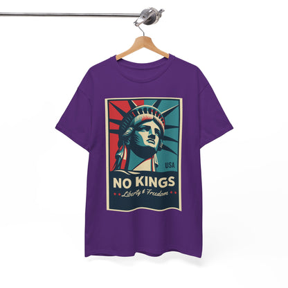 Statue of Liberty Tee - No Kings, Unisex Heavy Cotton T-Shirt, Freedom Shirt, Patriotic Apparel for Celebrations, Gift for Enthusiasts