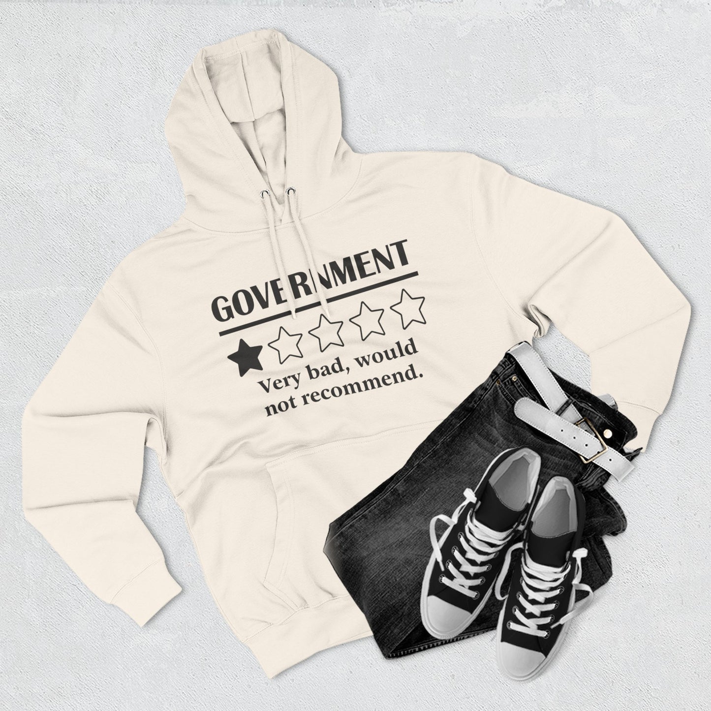 Fleece Hoodie with 1/5 Stars Would Not Recommend Design