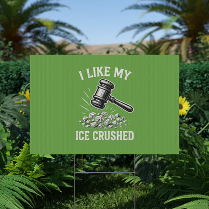 Light Green Crushed ICE Protest Yard Sign