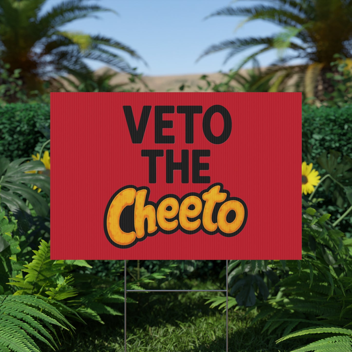 Red Veto the Cheeto Yard Sign