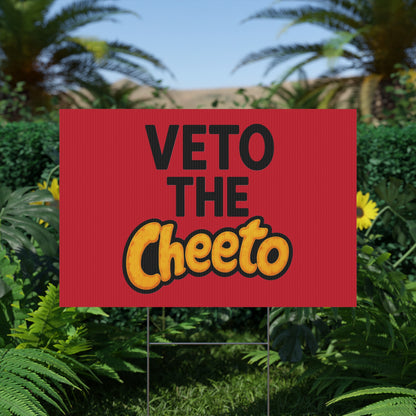 Red Veto the Cheeto Yard Sign