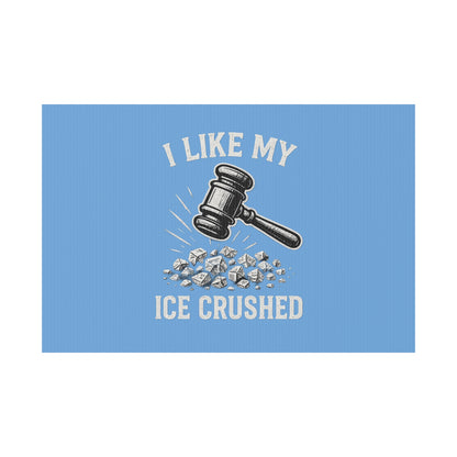 Light Blue Crushed ICE Protest Yard Sign