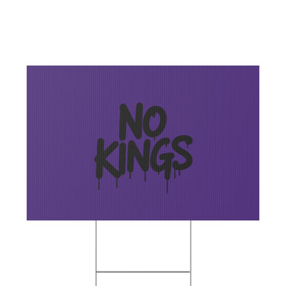 Purple Spray Paint No Kings Protest Yard Sign
