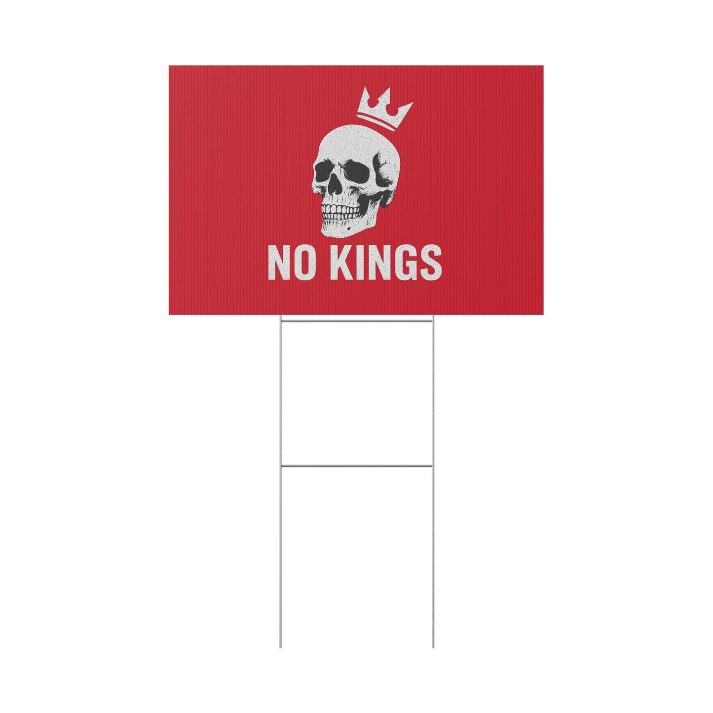Dark Red Yard Sign - 'No Kings' Design