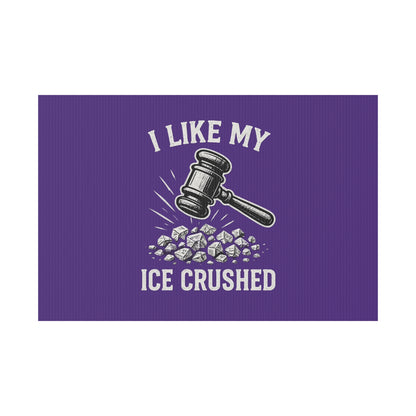 Dark Purple Crushed ICE Protest Yard Sign