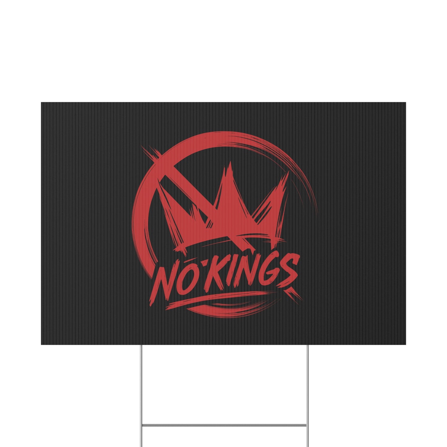 Black “No Kings” Protest Yard Sign