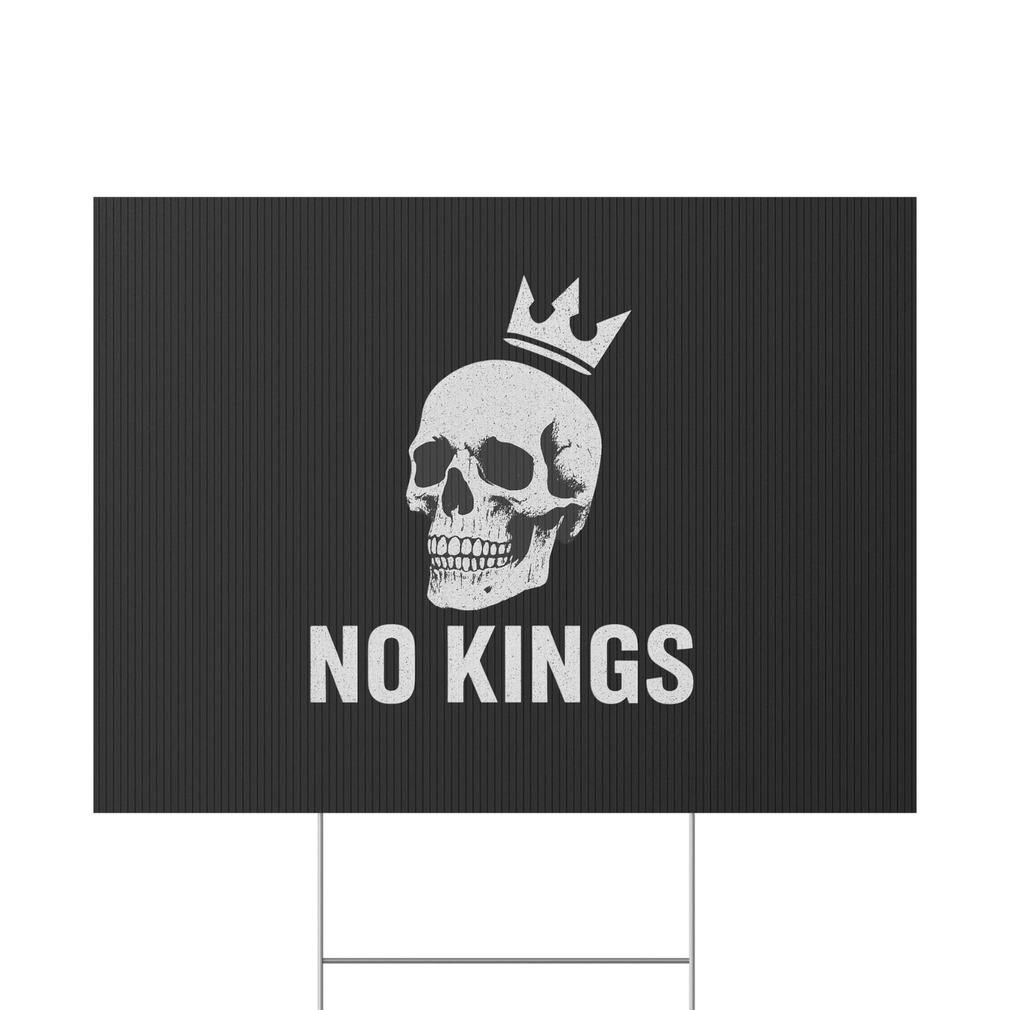 Black Yard Sign - 'No Kings' Design