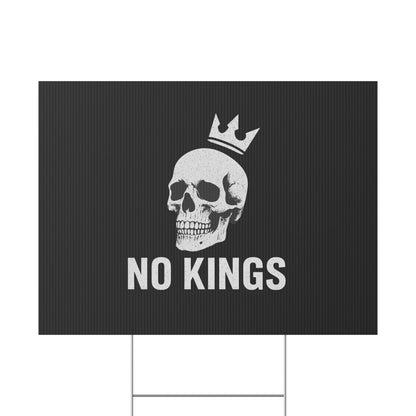 Black Yard Sign - 'No Kings' Design