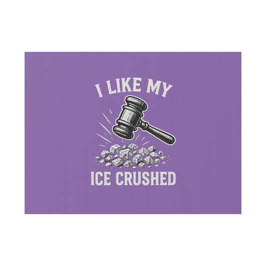 Light Purple Crushed ICE Protest Yard Sign