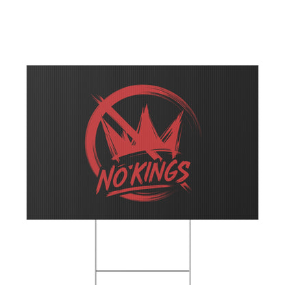 Black “No Kings” Protest Yard Sign