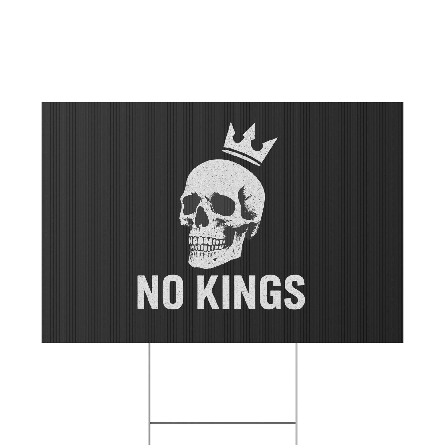 Black Yard Sign - 'No Kings' Design
