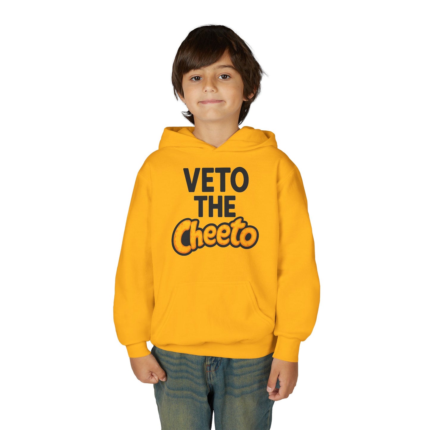 Veto the Cheeto Youth Hoodie – Tiny but Defiant