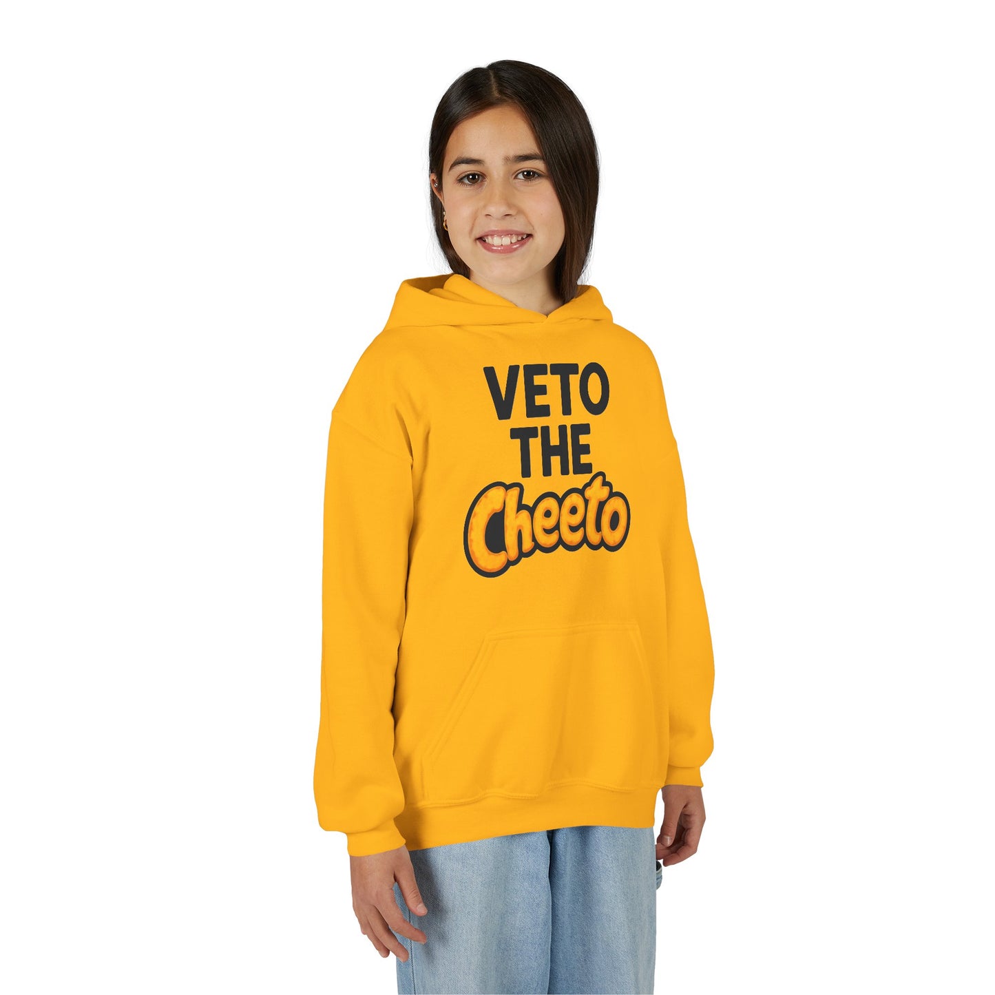 Veto the Cheeto Youth Hoodie – Tiny but Defiant