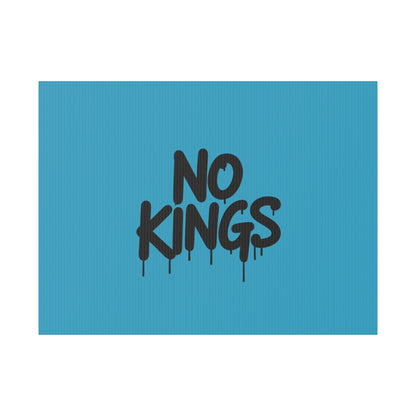 Turquoise Spray Paint No Kings Protest Yard Sign