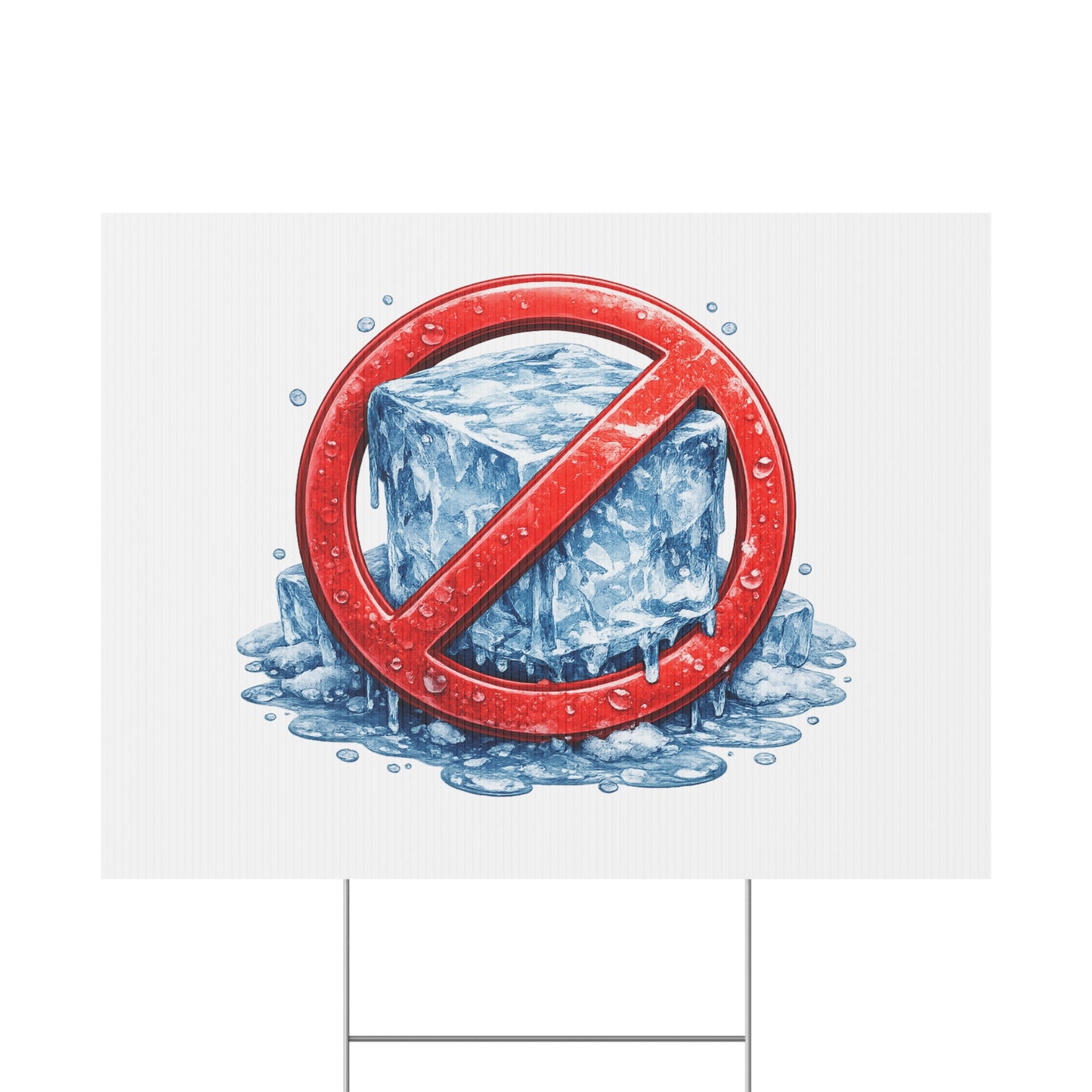 No Ice Yard Sign – Funny Anti-Ice Lawn Sign