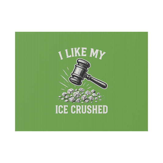 Light Green Crushed ICE Protest Yard Sign