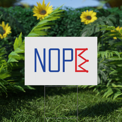 White NOPE Crown Yard Sign – Defy the Throne - protest shirt from No Kings Store