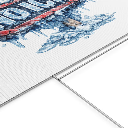 No Ice Yard Sign —  'No Ice' Plastic Lawn Sign