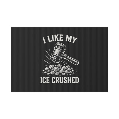 Black Crushed ICE Protest Yard Sign