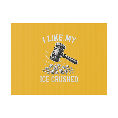 Yellow Crushed ICE Protest Yard Sign