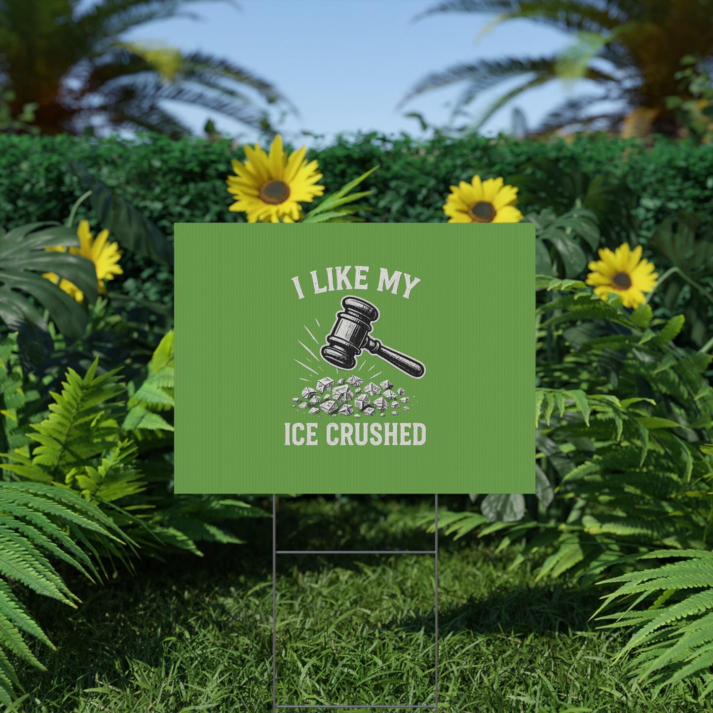 Light Green Crushed ICE Protest Yard Sign