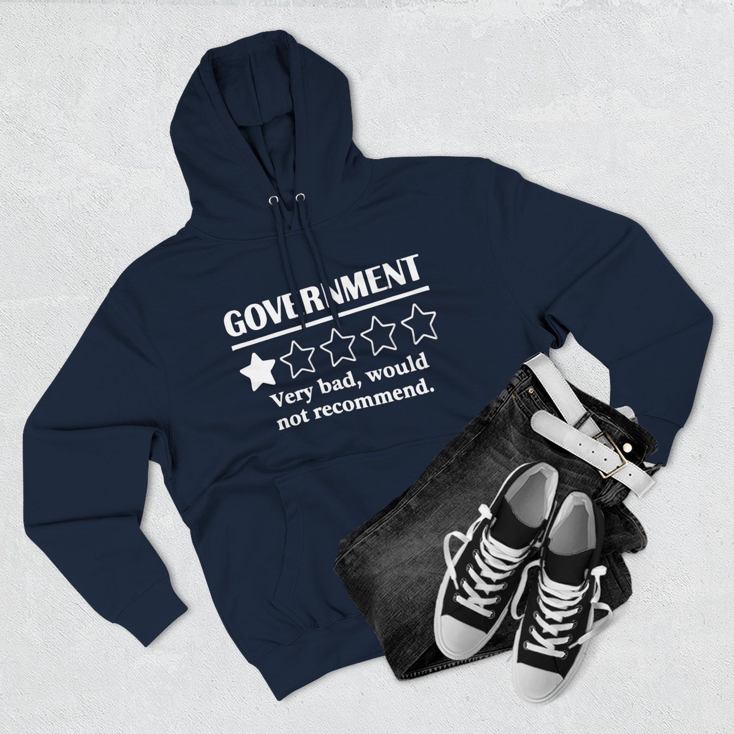Fleece Hoodie with 1/5 Stars Would Not Recommend Design