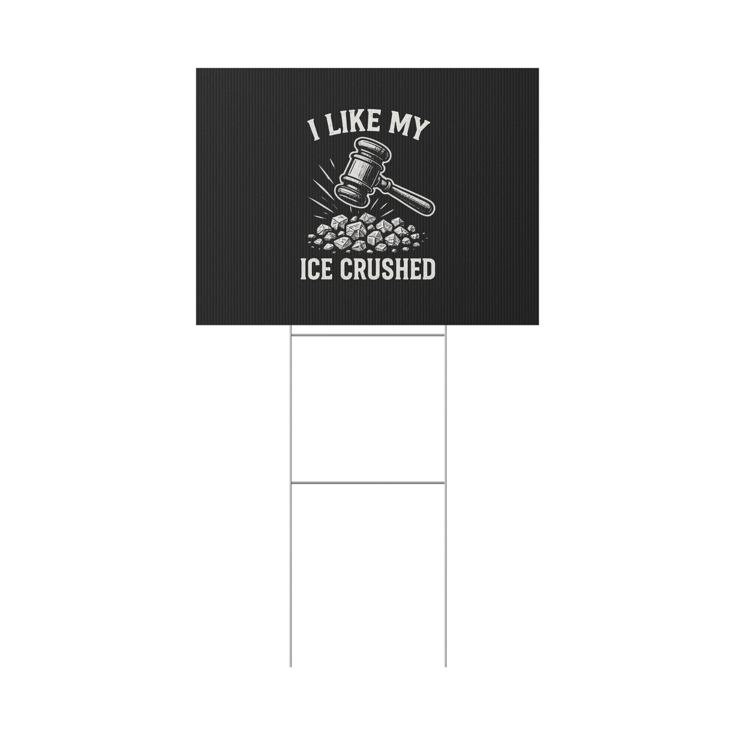 Black Crushed ICE Protest Yard Sign