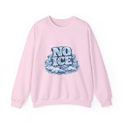 No ICE Crewneck Sweatshirt — Retro Iced Typography Graphic Sweatshirt