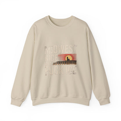 Midwest Nice But Fuck Ice Crewneck Sweatshirt