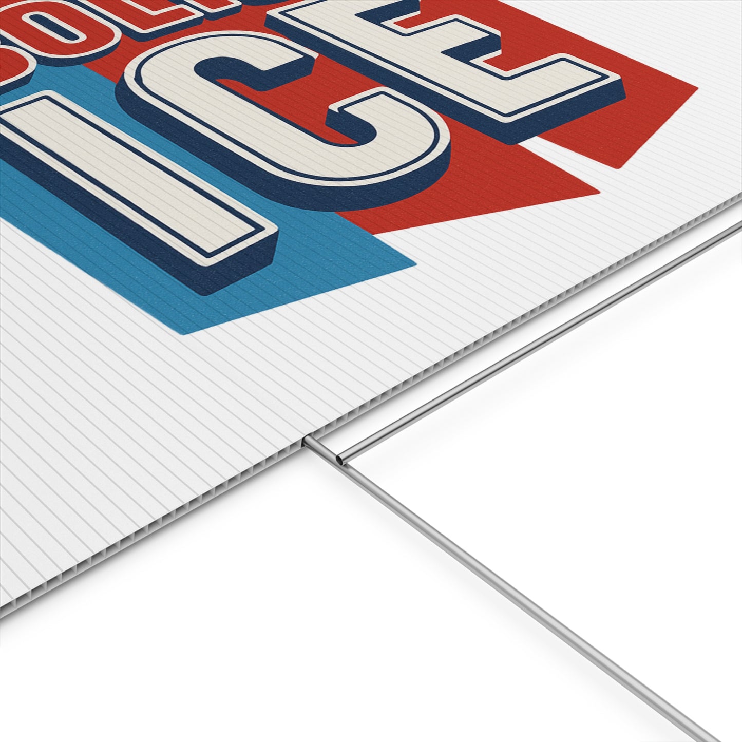 White Abolish ICE Yard Sign