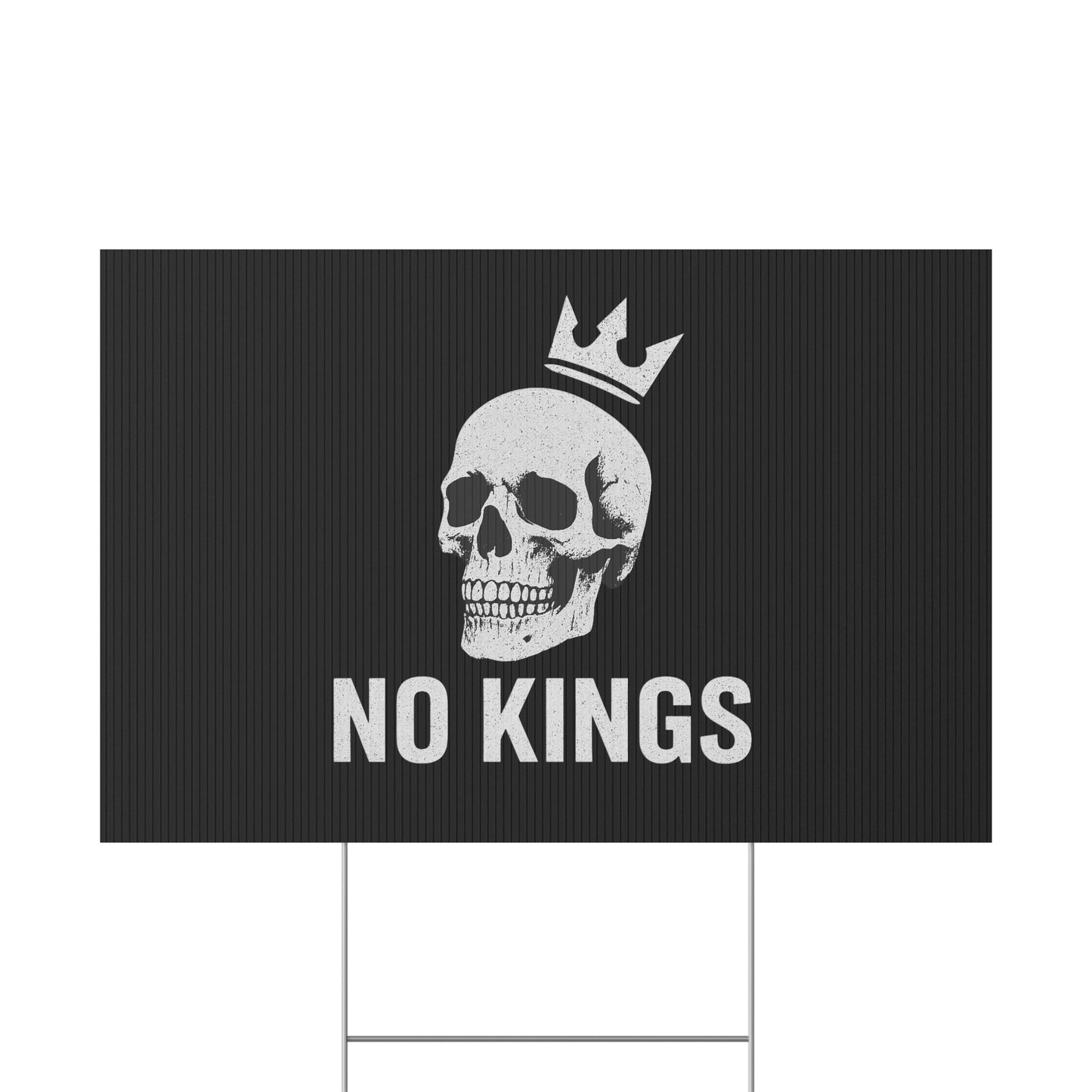 Black Yard Sign - 'No Kings' Design